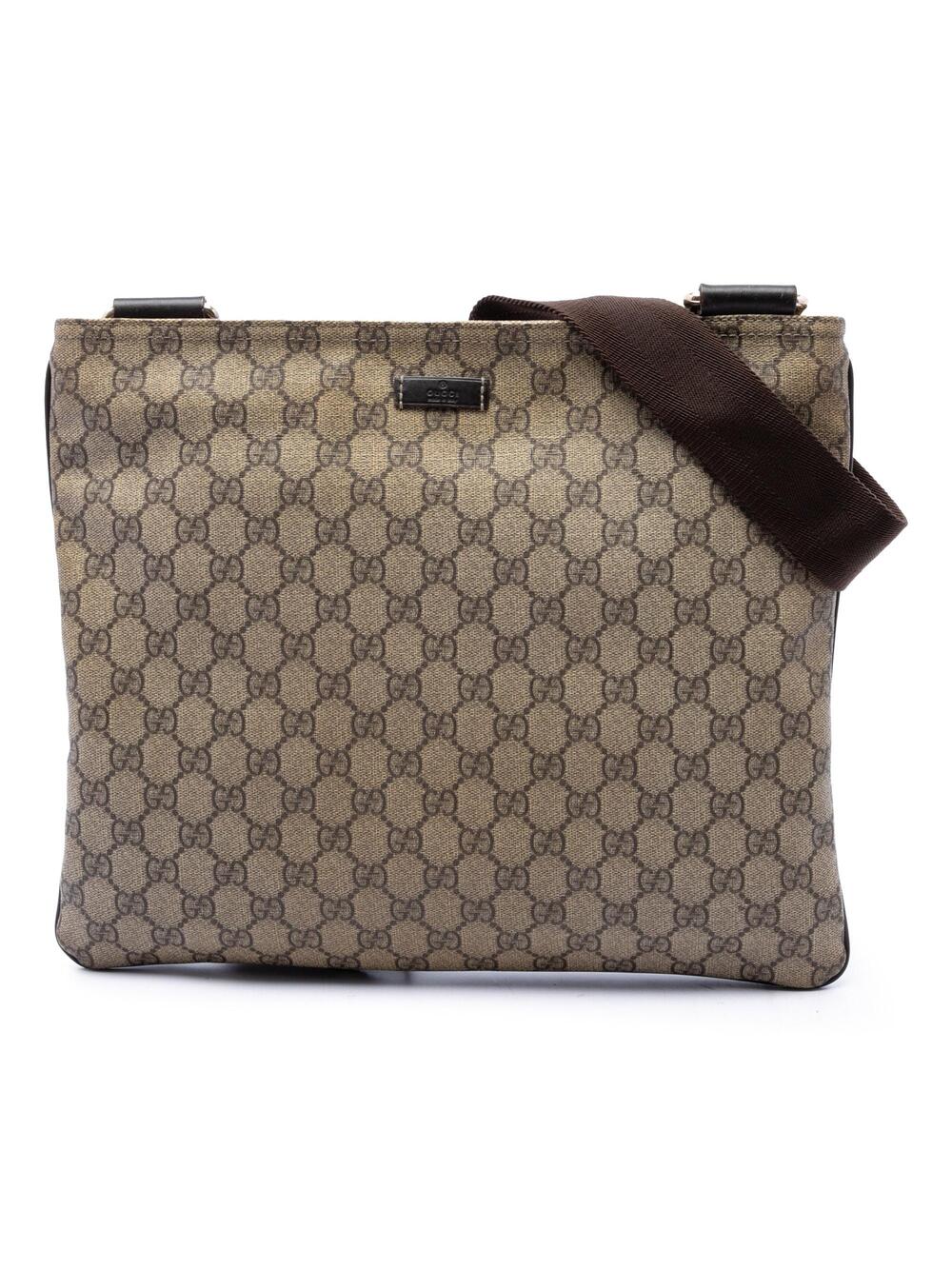 Gucci Zip Top Messenger Bag Gg Coated #366756G78B
